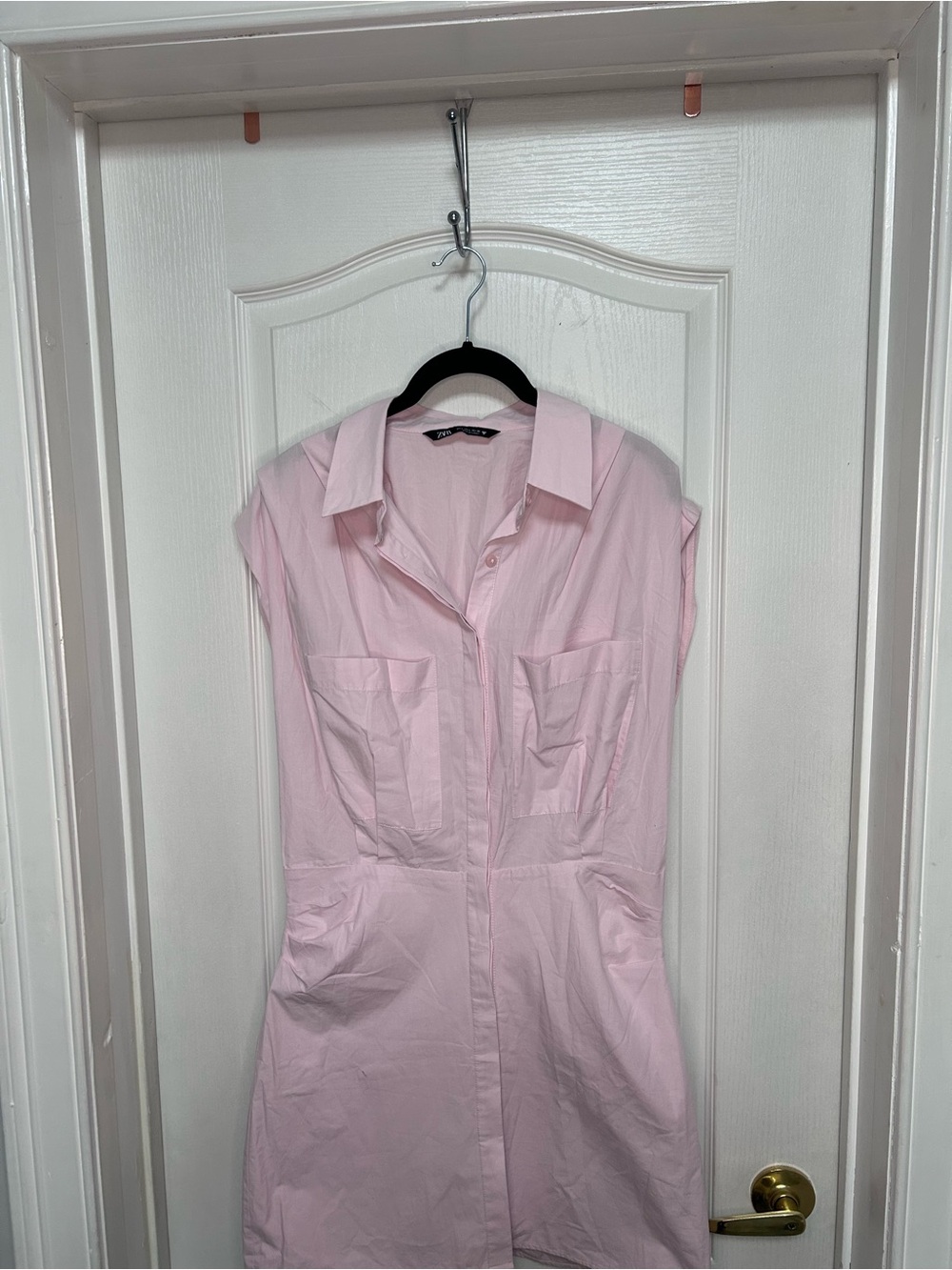 Zara Pink Shirt-Style Mini Dress